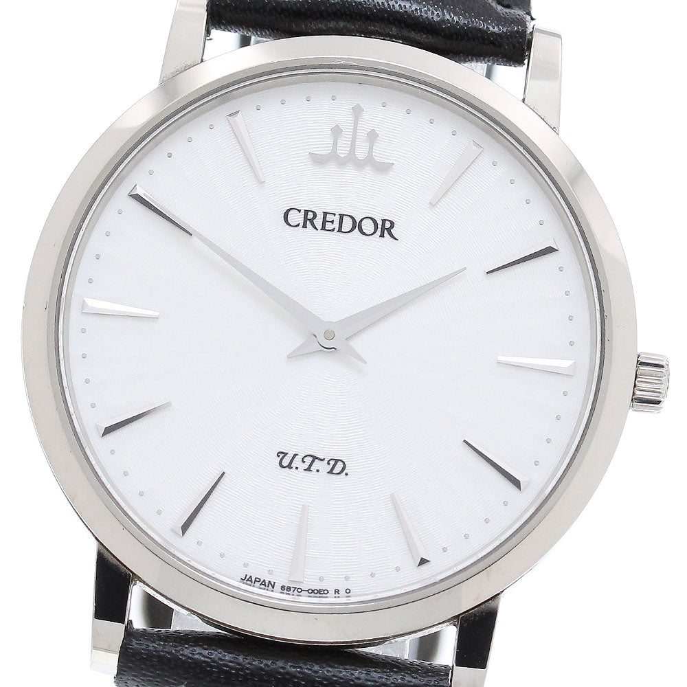 SEIKO CREDOR UTD 6870-00B0/GBAQ977 K18WG Hand Winding Men's Watch_864114
