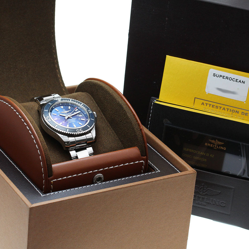 BREITLING Super Ocean II 42 A17365 Date Navy Dial Automatic Men's Watch_864178