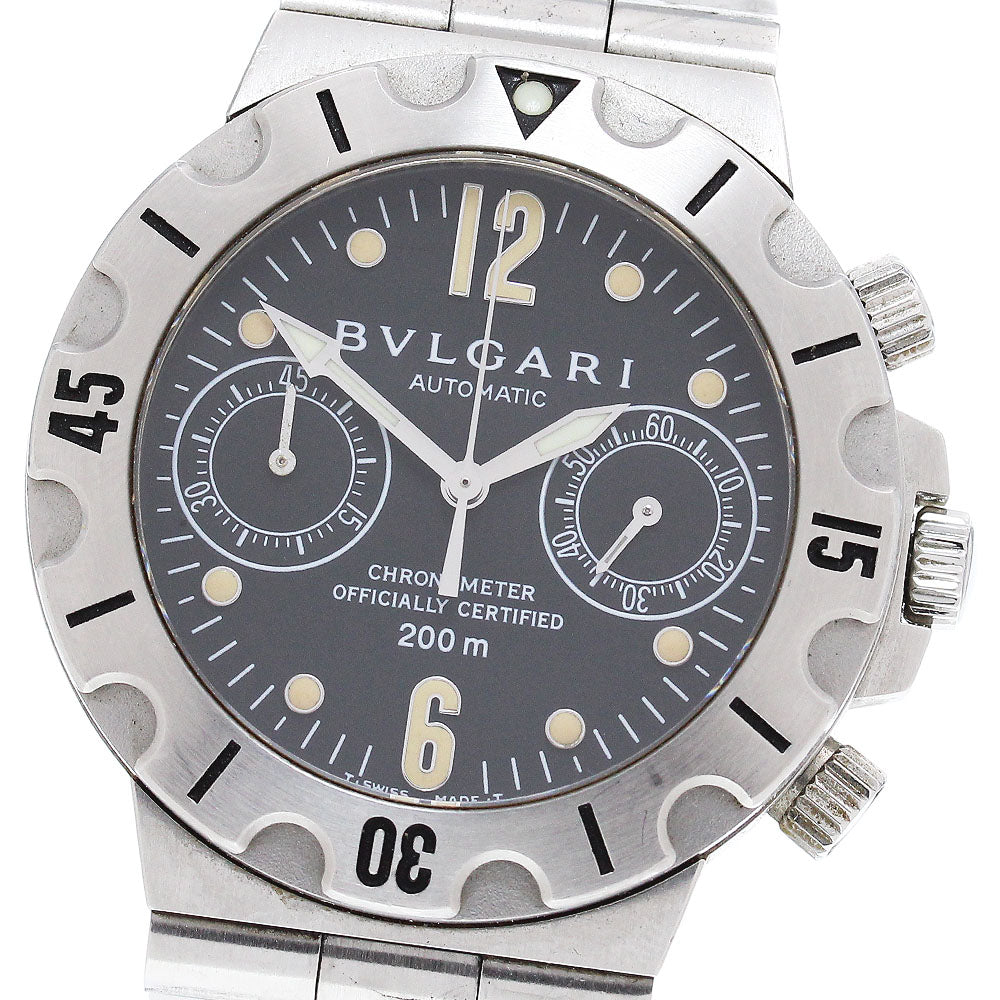 BVLGARI Diagono Scuba SCB38S Chronograph Black Dial Automatic Men's Watch_864215