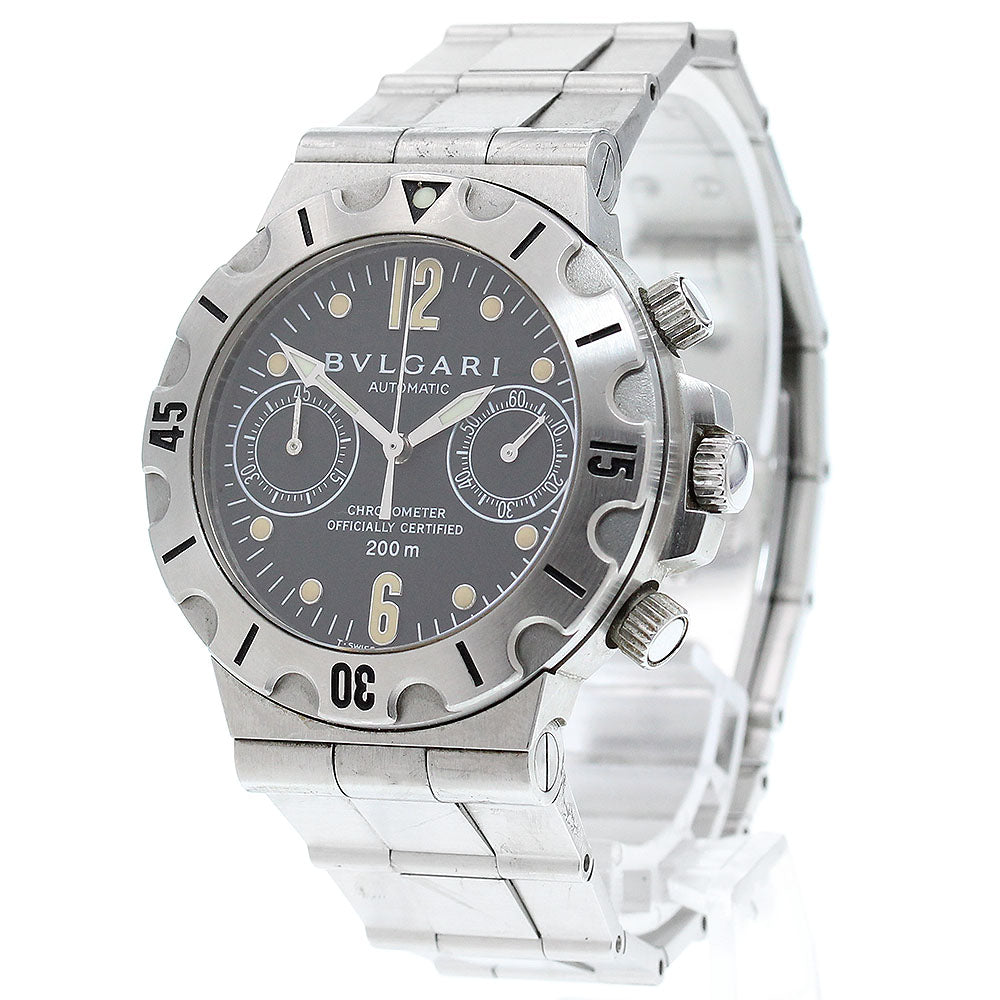 BVLGARI Diagono Scuba SCB38S Chronograph Black Dial Automatic Men's Watch_864215