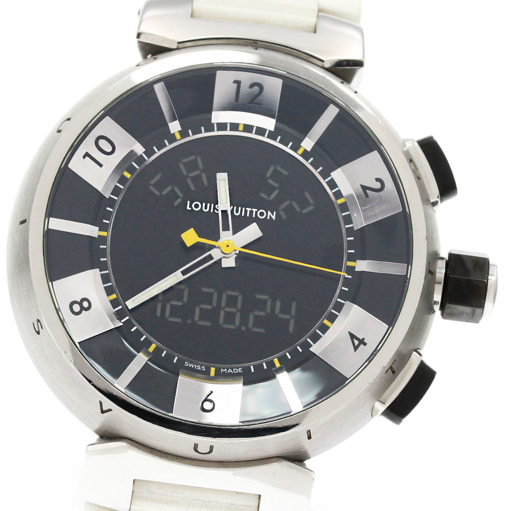LOUIS VUITTON Tambour in black Q118F Black / Silver Dial Quartz Men's_864256
