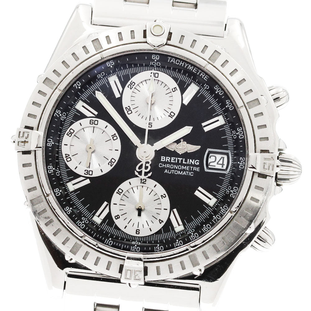 BREITLING Chronomat A13352 Chronograph Date Black Dial Automatic Men's _864273