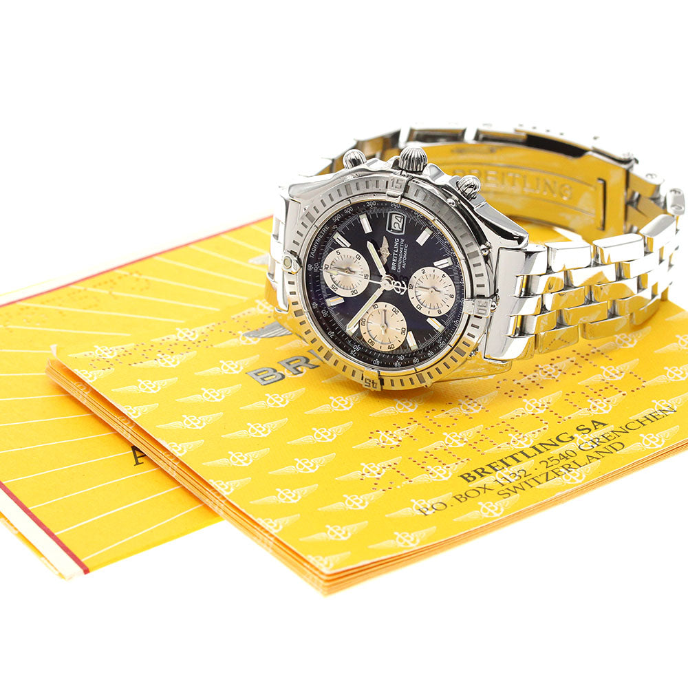 BREITLING Chronomat A13352 Chronograph Date Black Dial Automatic Men's _864273