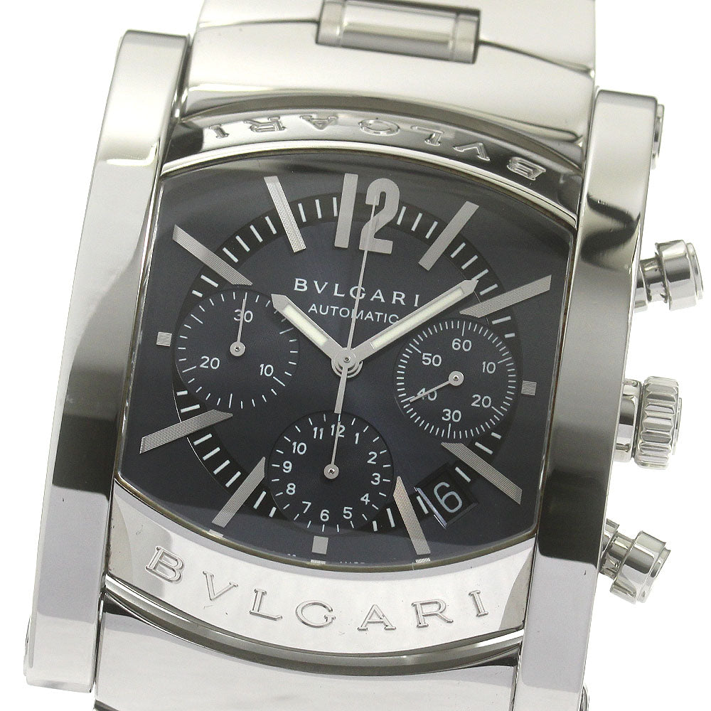 BVLGARI Assioma AA48SCH Chronograph Date Navy Dial Automatic Men's Watch_864280