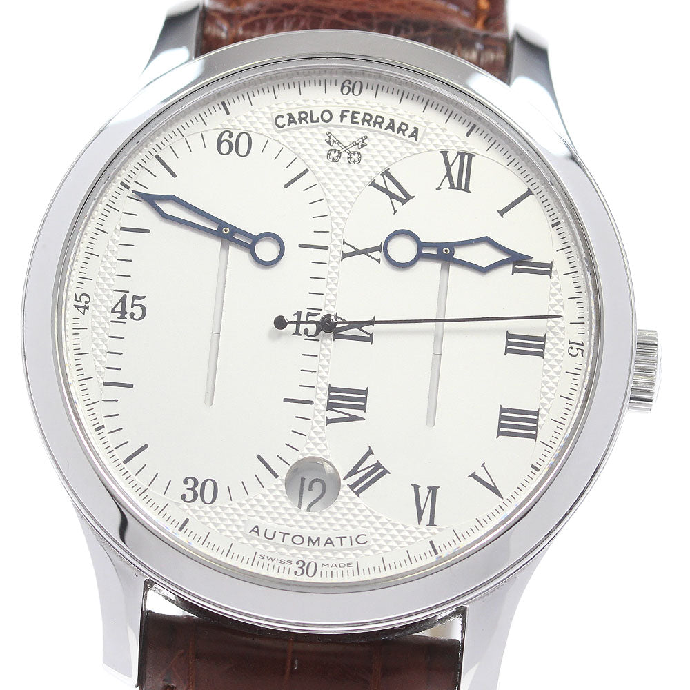 CARLO FERRARA Regulator Classic CF1997 Date Silver Dial Automatic Men's _864281