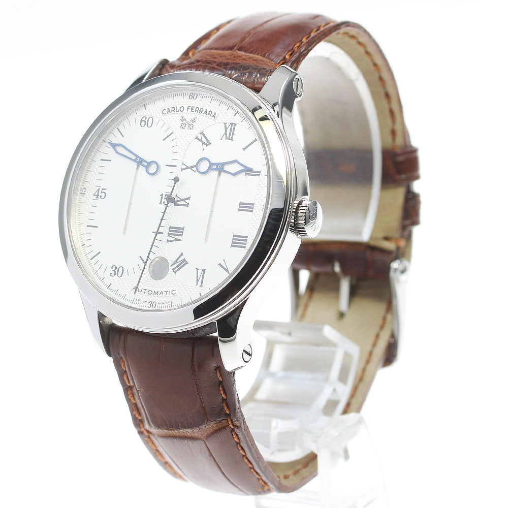 CARLO FERRARA Regulator Classic CF1997 Date Silver Dial Automatic Men's _864281