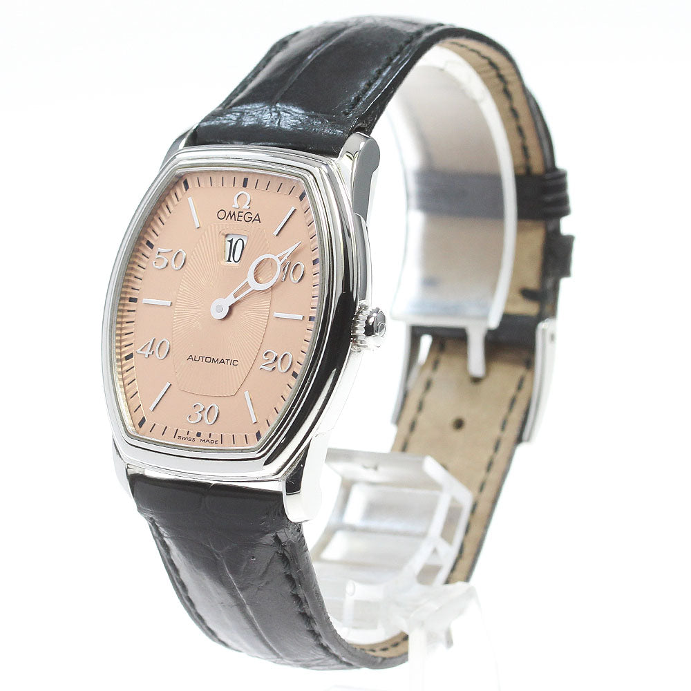 OMEGA De Ville Prestige 4853.61 Jumping Hour Date pink Dial Automatic Men's Watch_864308
