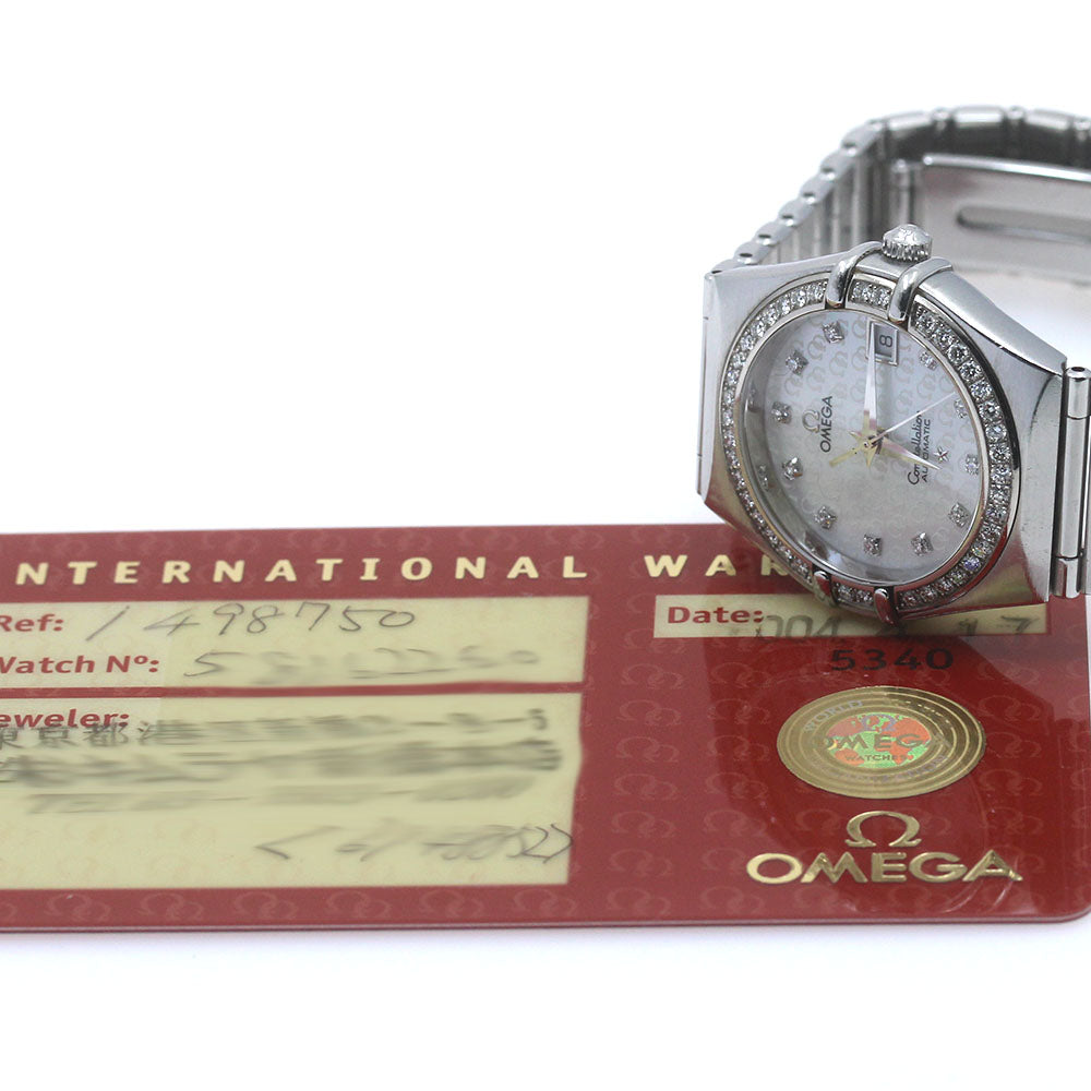 OMEGA Constellation 1498.75 11P Diamond Bezel 50th Anniversary White shell Dial Automatic Ladies Watch_864343