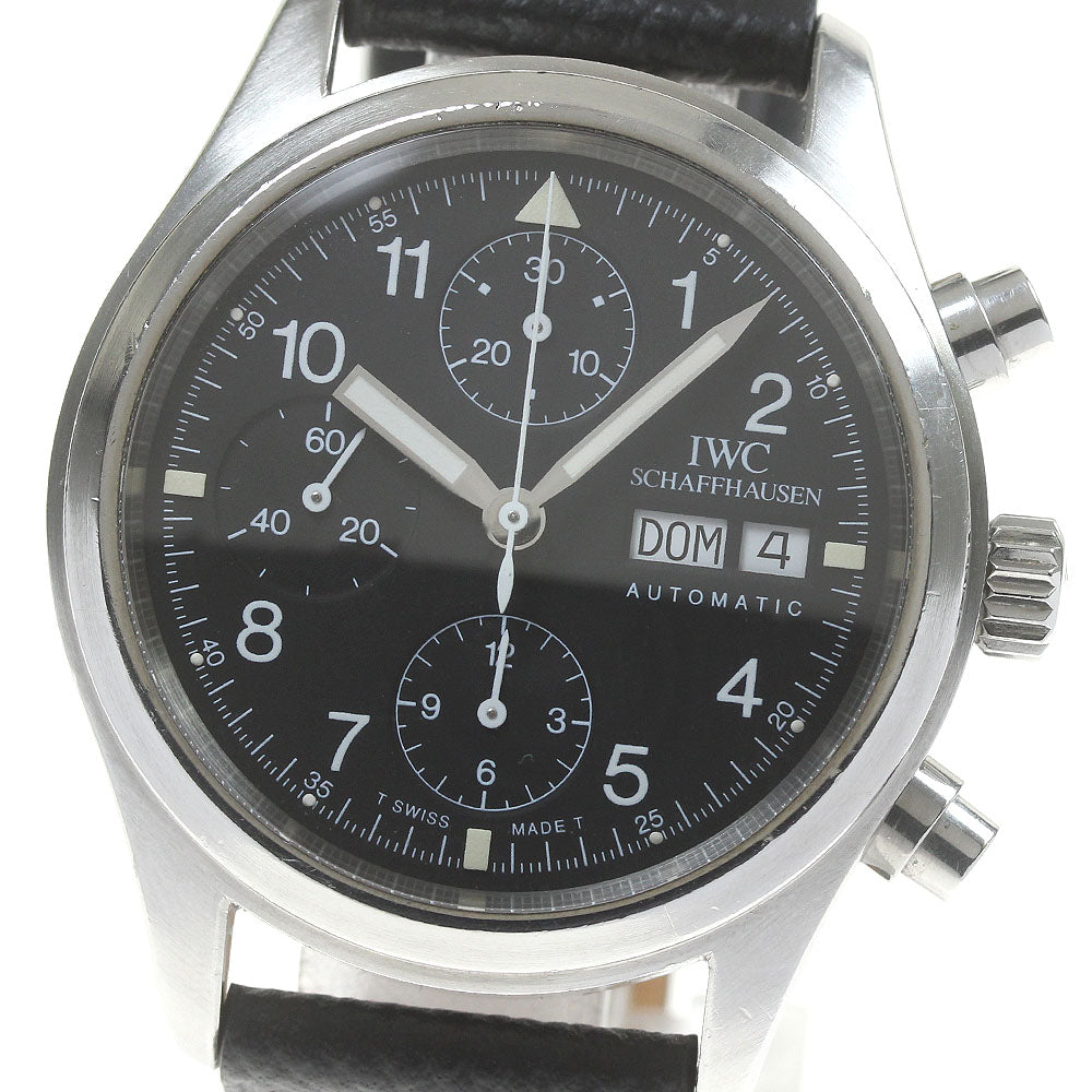 IWC SCHAFFHAUSEN Pilot watch mechanical fleeter IW370602 Chronograph black Dial Automatic Men's Watch_864368