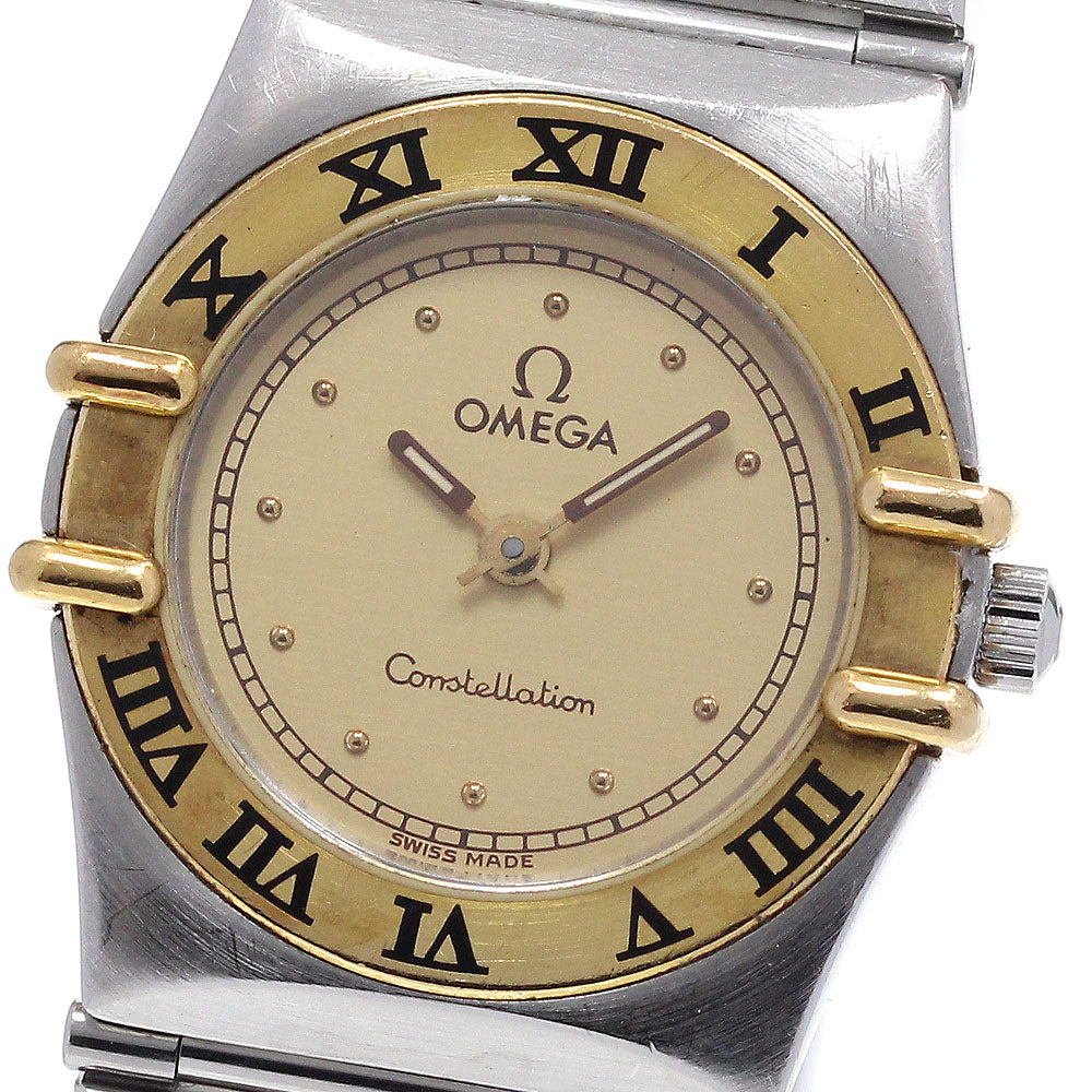OMEGA Constellation YG bezel gold Dial Quartz Ladies Watch_864419