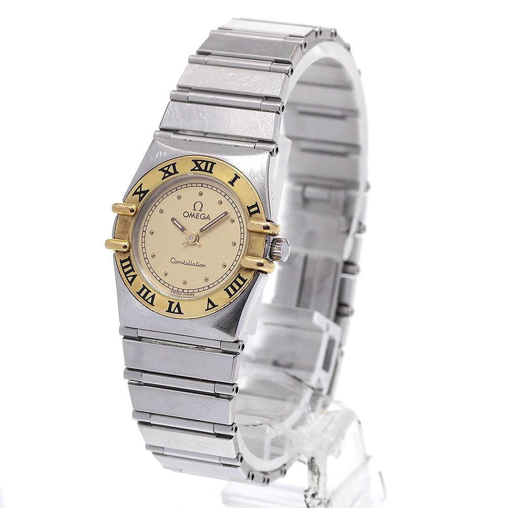 OMEGA Constellation YG bezel gold Dial Quartz Ladies Watch_864419