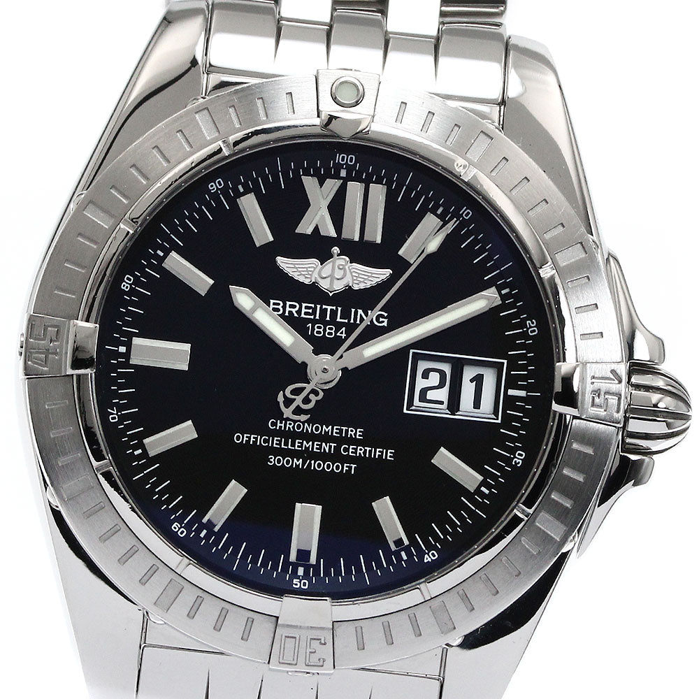 BREITLING Galactic 41 cockpit A49350 Date Black Dial Automatic Men's _864538