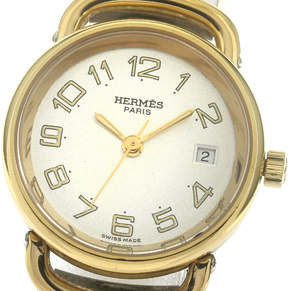 HERMES Pullman Date Silver Dial Quartz Ladies Watch_864548