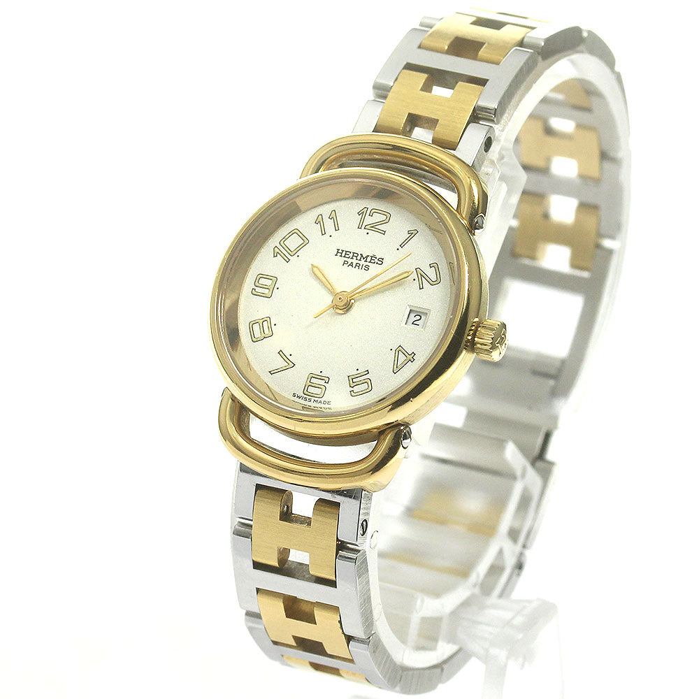 HERMES Pullman Date Silver Dial Quartz Ladies Watch_864548