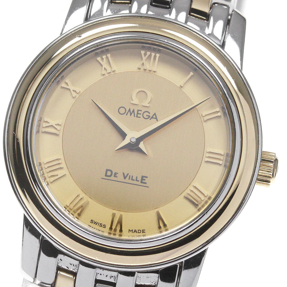 OMEGA De Ville Prestige 4370.12 Gold Dial Quartz Ladies Watch_864565