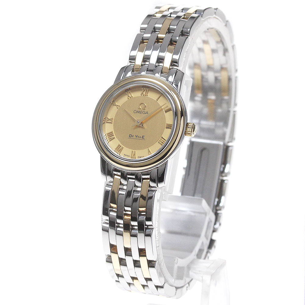 OMEGA De Ville Prestige 4370.12 Gold Dial Quartz Ladies Watch_864565