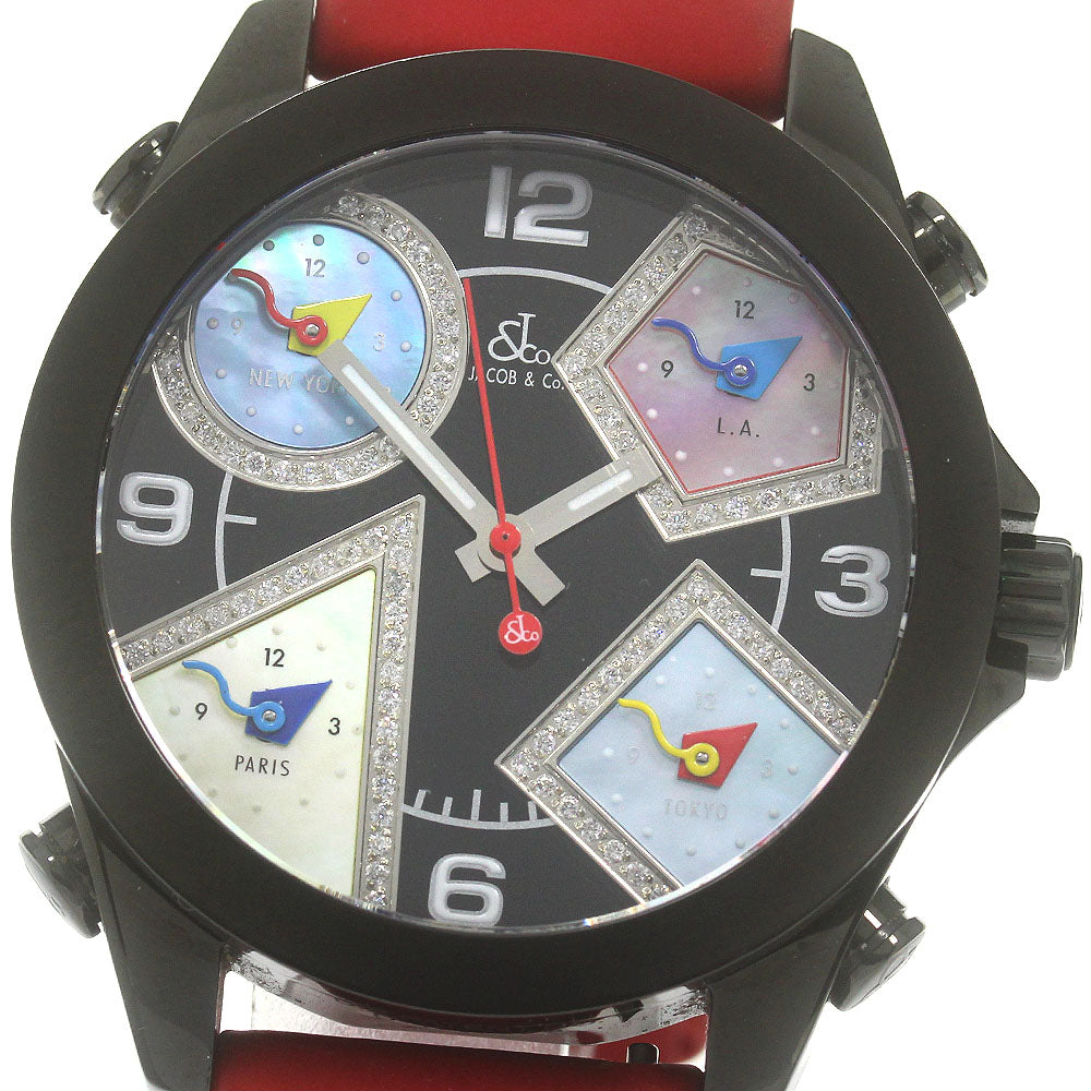 JACOB&CO 5 time zone Black / multicolor shell Dial Quartz Men's Watch_864584