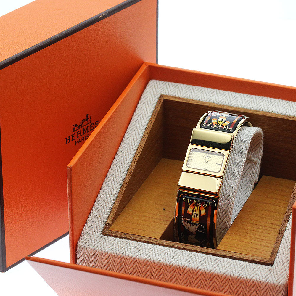 HERMES Loquet LO1.201 cloisonne gold Dial Quartz Ladies Watch_864601