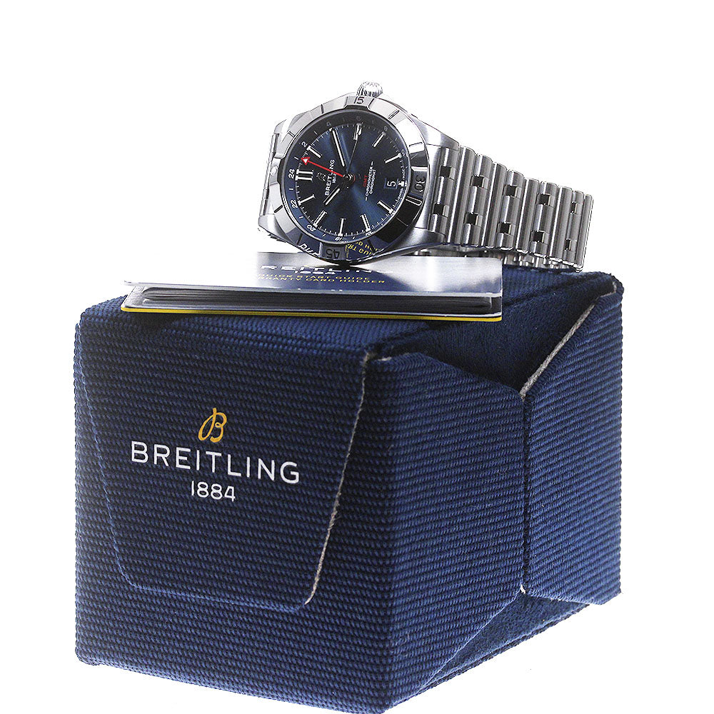 BREITLING Chronomat Automatic GMT 40 A32398 Date Navy Dial Men's Watch_864615