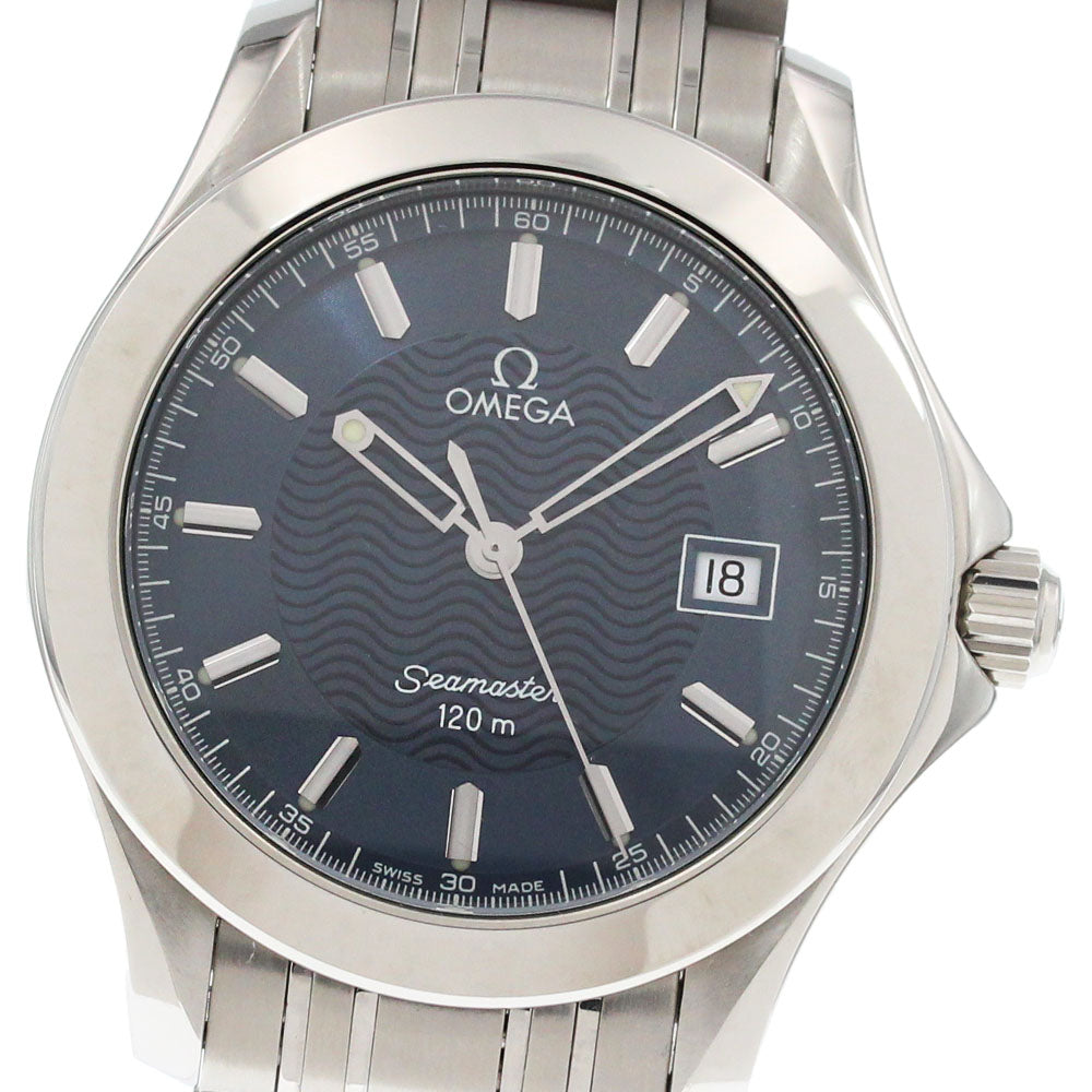OMEGA Seamaster120 2511.81 Date Navy Dial Quartz Men's Watch_864635