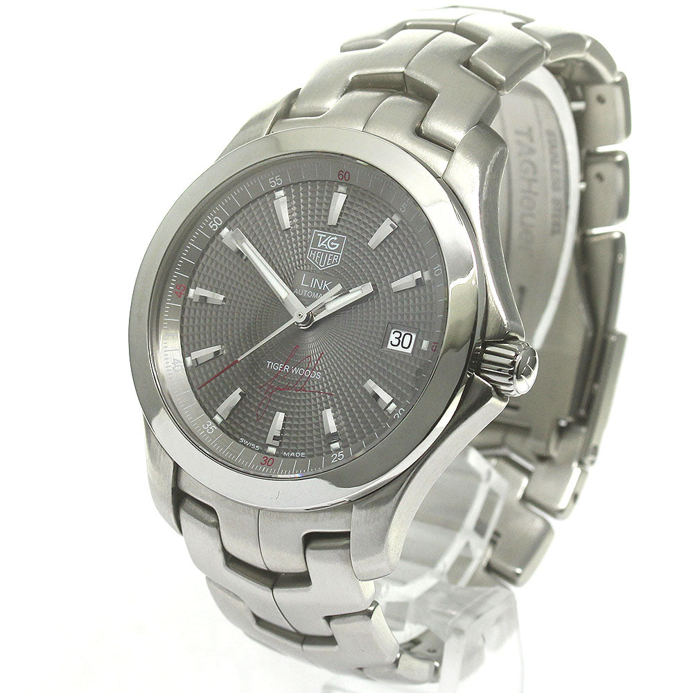 TAG HEUER Link Tiger Woods WJF2113 Date Silver Dial Automatic Men's Watch_864687