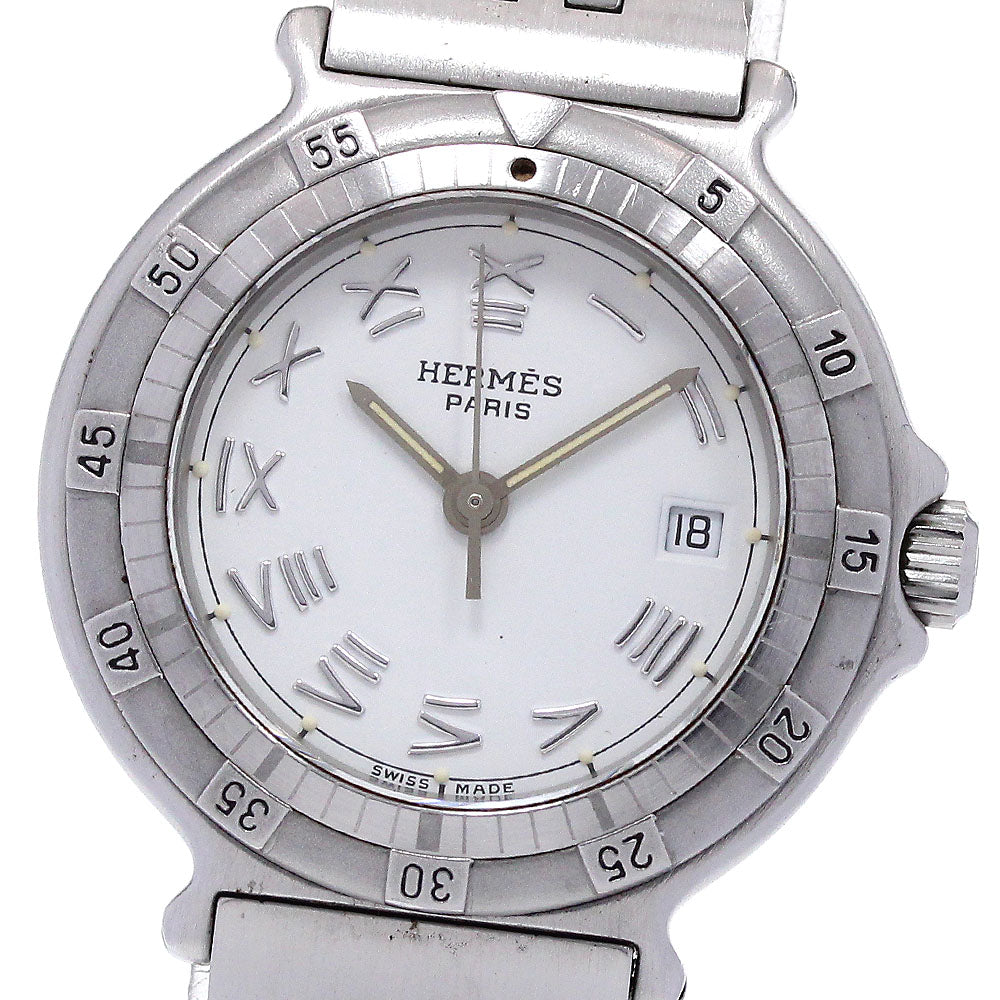 HERMES Captain Nemo Date white Dial Quartz Ladies Watch_864694