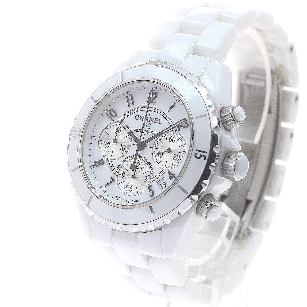 CHANEL J12 white ceramic H1007 Date Chronograph Automatic Men's Watch_864722