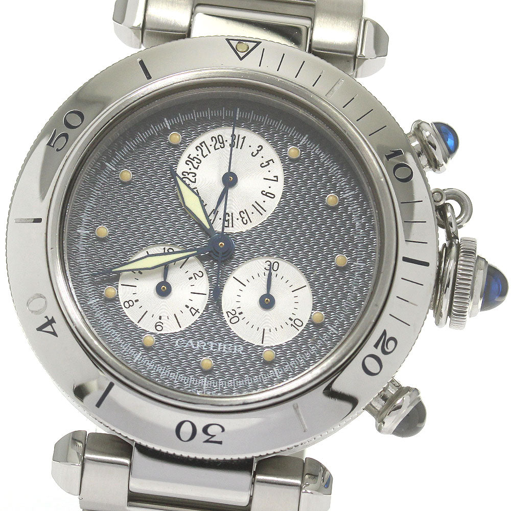 CARTIER Pasha C Chrono Reflex W31019H2 Date gray Dial Quartz Boy's Watch_864923