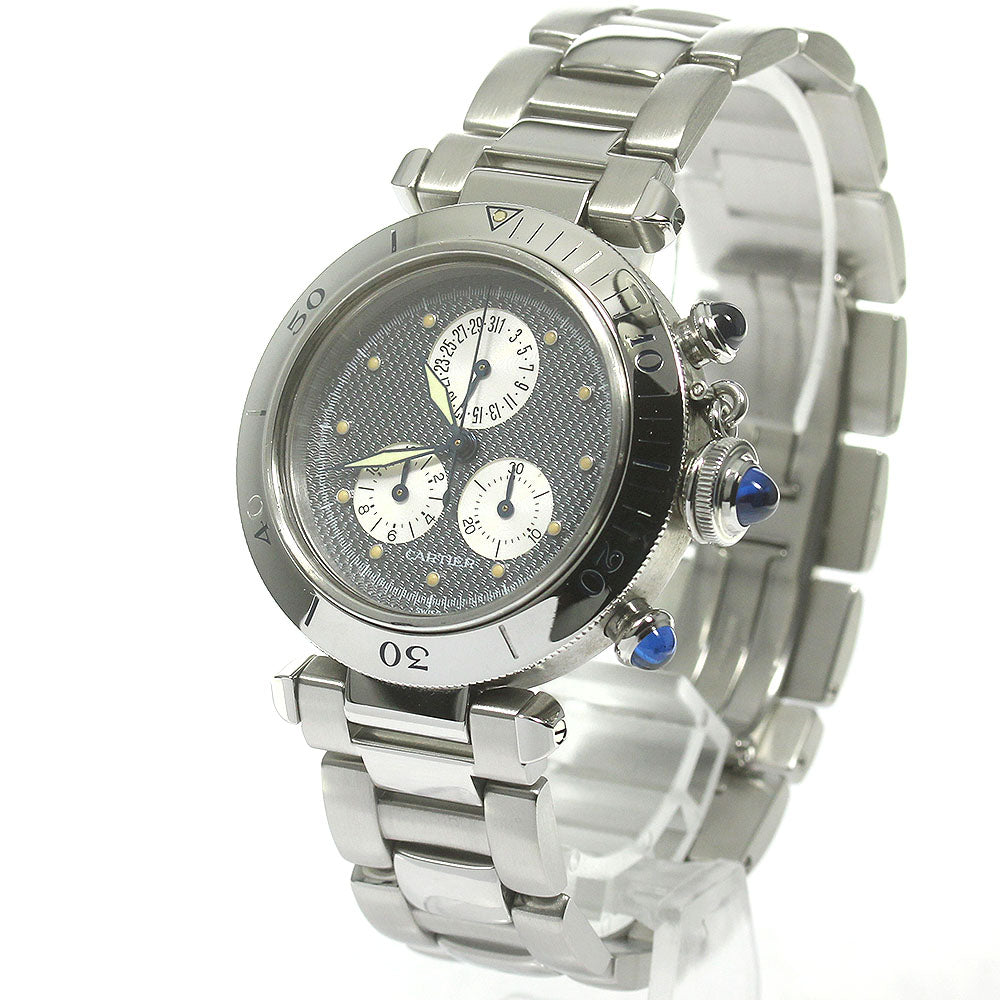 CARTIER Pasha C Chrono Reflex W31019H2 Date gray Dial Quartz Boy's Watch_864923