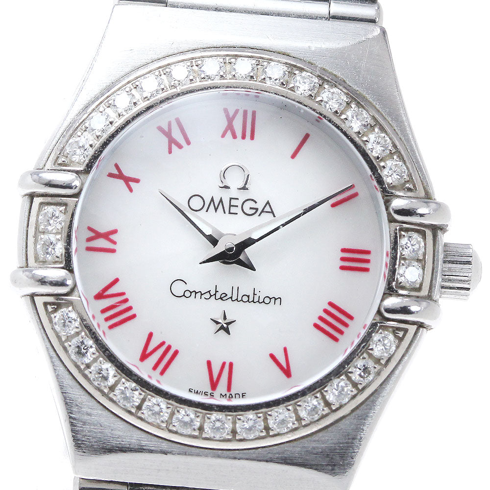 OMEGA Constellation Mini 1466.63 Diamond Bezel White shell Dial Quartz Ladies Watch_864933