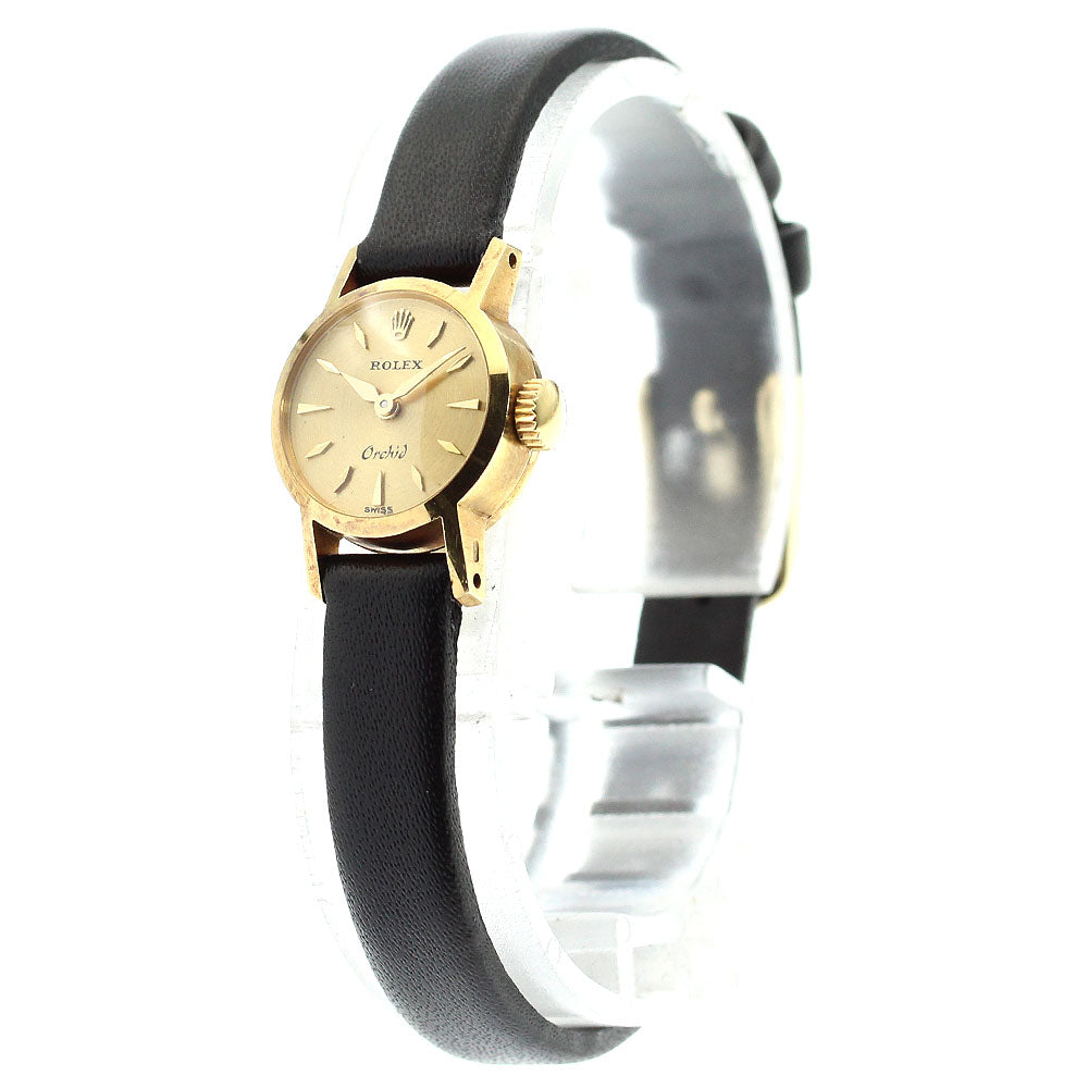 ROLEX Orchid 8901 18K Yellow Gold Gold Dial Hand Winding Ladies Watch_864965