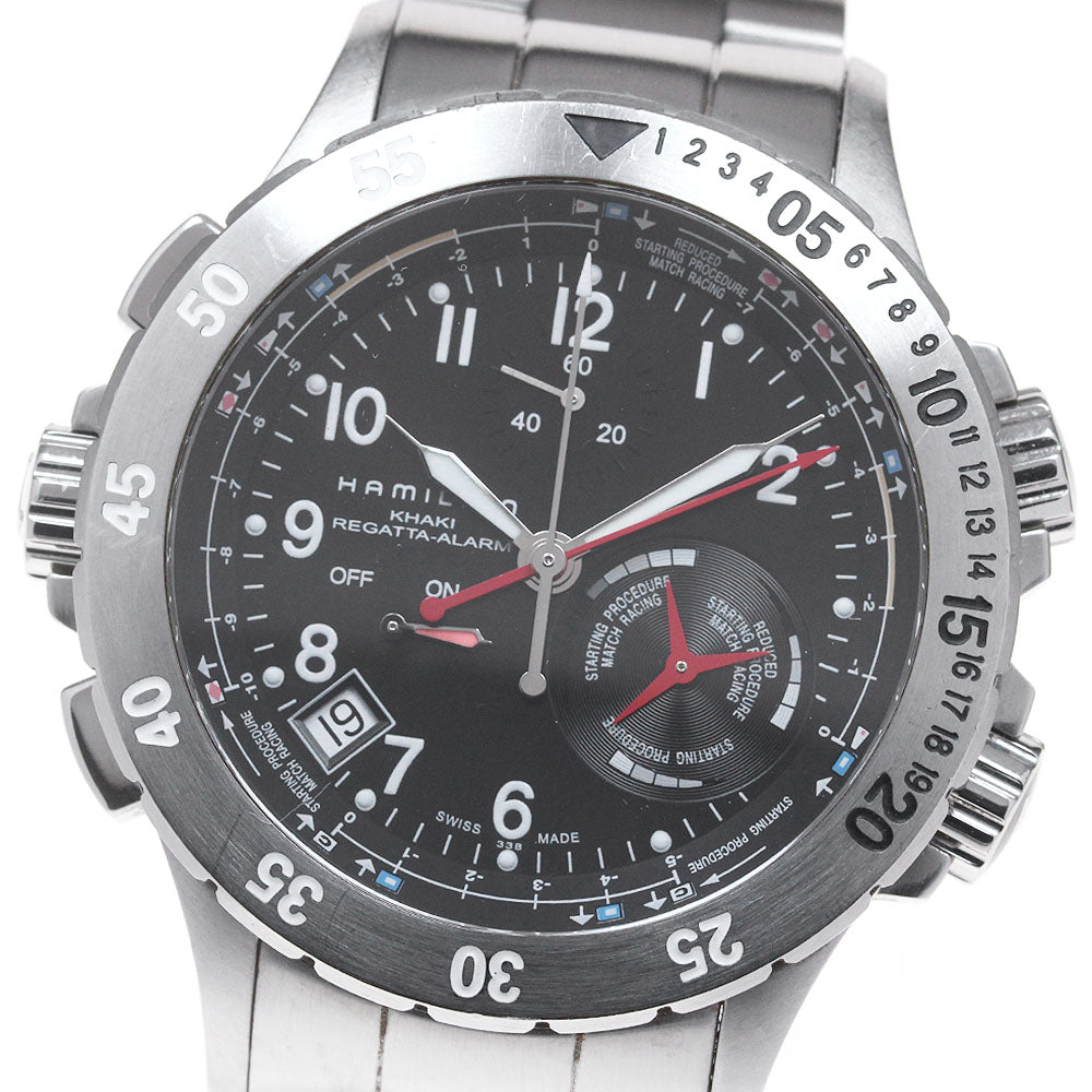 HAMILTON Khaki Regatta Alarm H776140 Date black Dial Quartz Men's Watch_865021