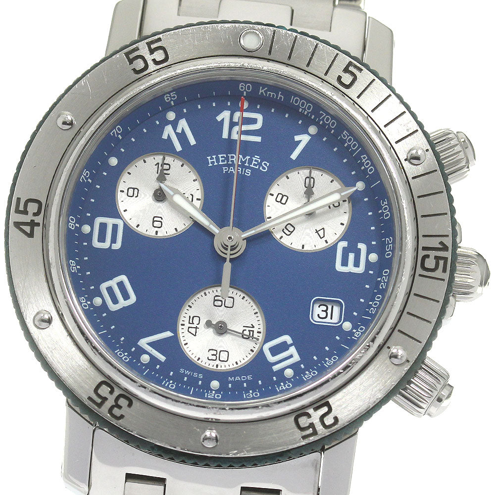 HERMES Clipper diver CL2.917 Chronograph blue Dial Quartz Men's Watch_865085