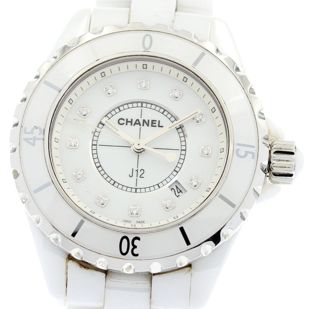 CHANEL J12 H1628 White ceramic 12P diamond white Dial Quartz Ladies Watch_865201