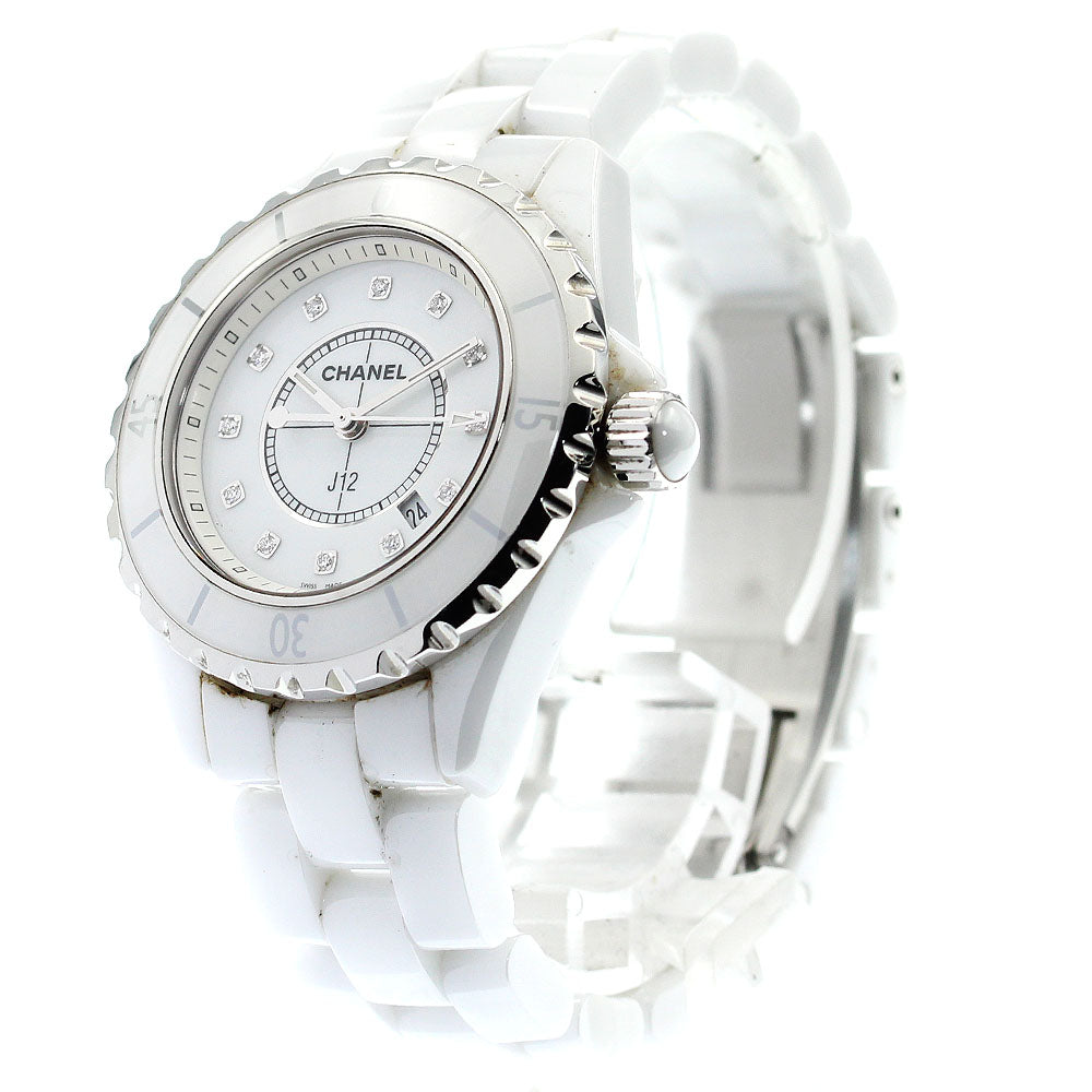 CHANEL J12 H1628 White ceramic 12P diamond white Dial Quartz Ladies Watch_865201