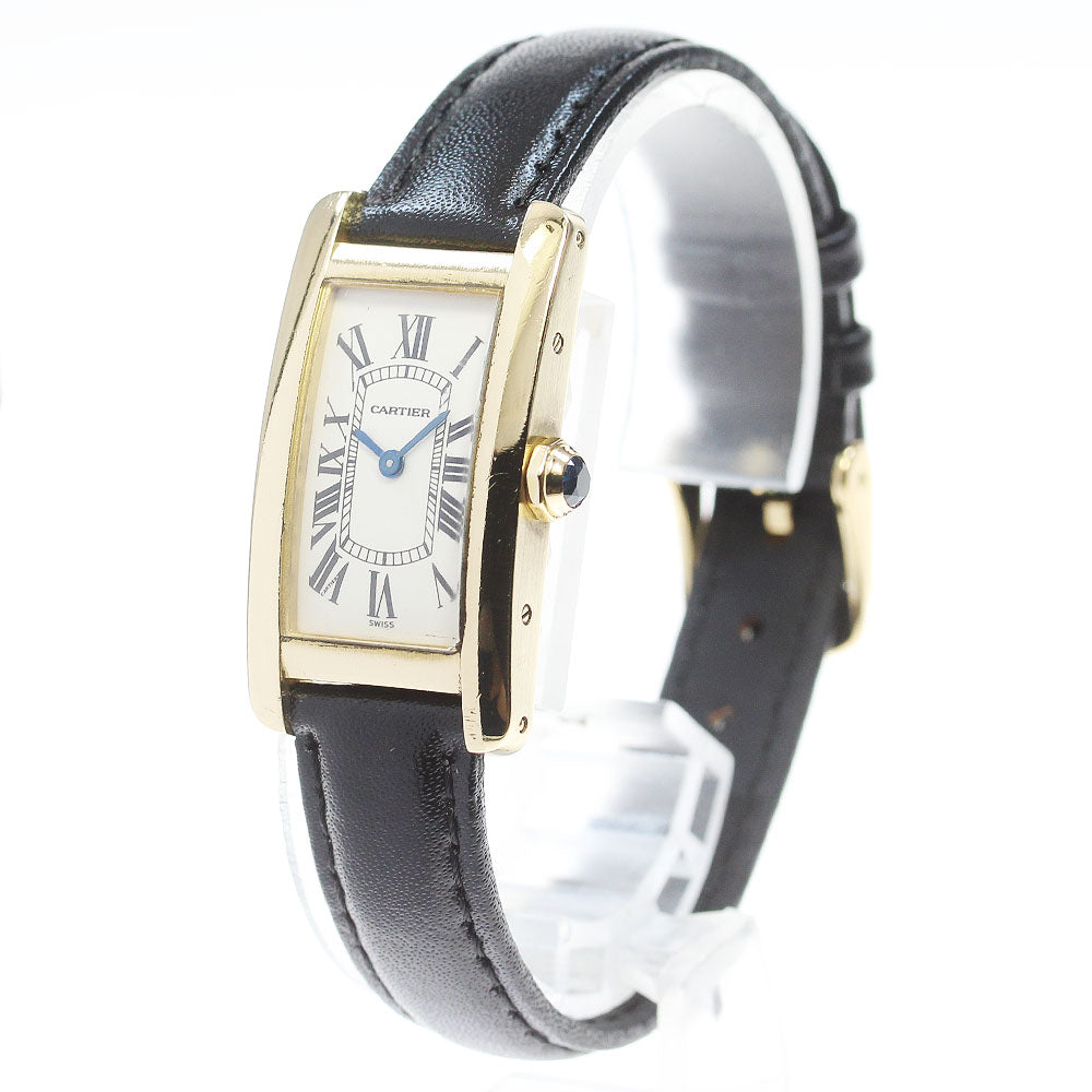 CARTIER Tank American SM W2601556 18K Yellow Gold Quartz Ladies Watch_865206
