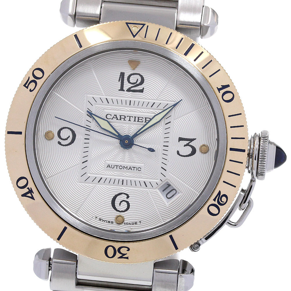 CARTIER Pasha 38mm W31035T6 YG 2 tone Silver Dial Automatic Men's Watch_865231