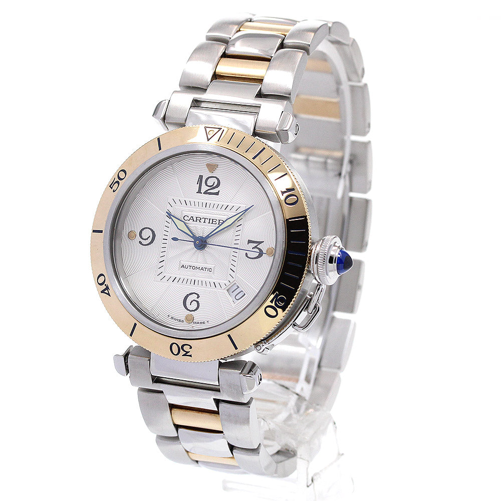 CARTIER Pasha 38mm W31035T6 YG 2 tone Silver Dial Automatic Men's Watch_865231
