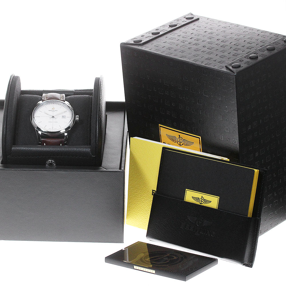 BREITLING Transocean A10360 Date Silver Dial Automatic Men's Watch_865300