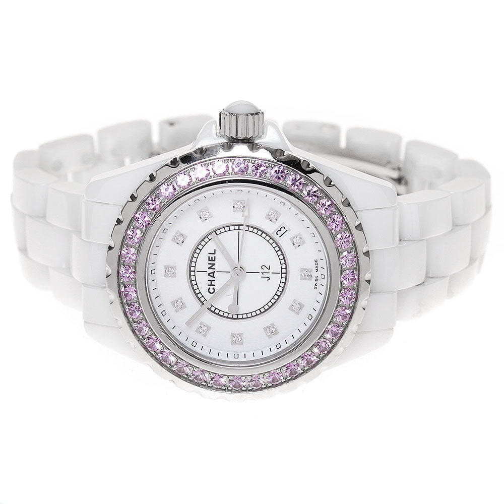 CHANEL J12 H2010 Pink sapphire bezel 12P diamond Quartz Ladies_865372