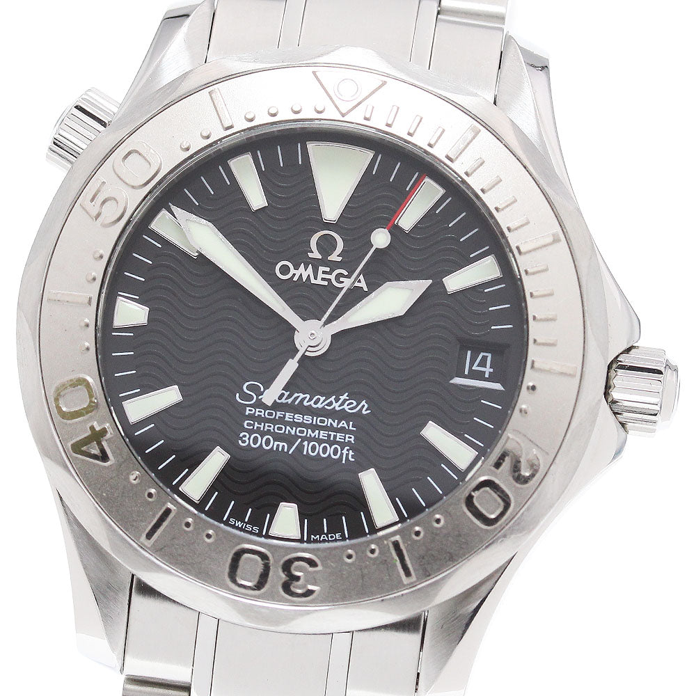 OMEGA Seamaster300 2236.50 WG bezel date black Dial Automatic Boy's Watch_865399
