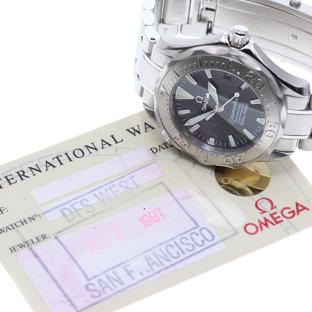 OMEGA Seamaster300 2236.50 WG bezel date black Dial Automatic Boy's Watch_865399