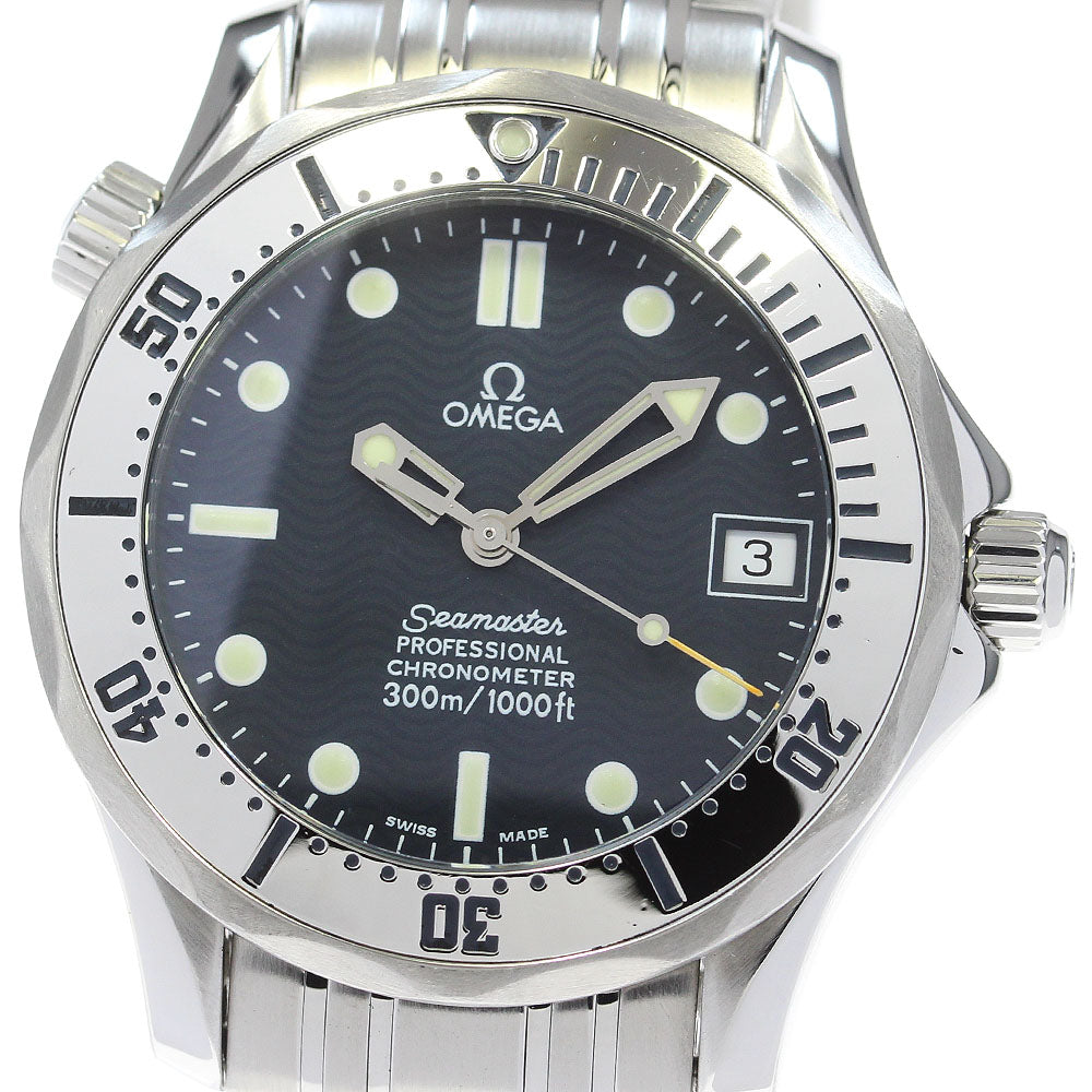 OMEGA Seamaster300 2552.80 Date Navy Dial Automatic Boy's Watch_865409