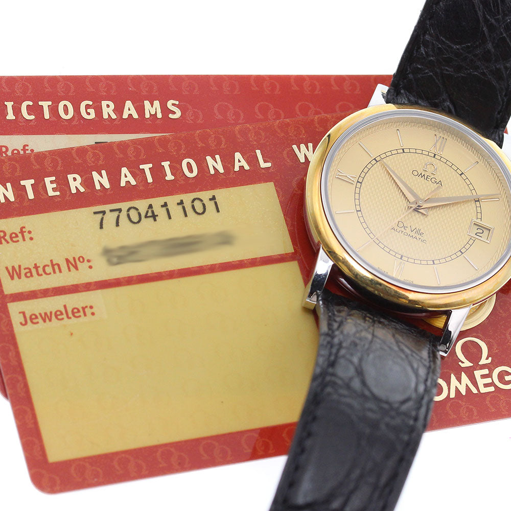 OMEGA De Ville Classic 7704.11.01 YG bezel date Gold Dial Automatic Men's_865419