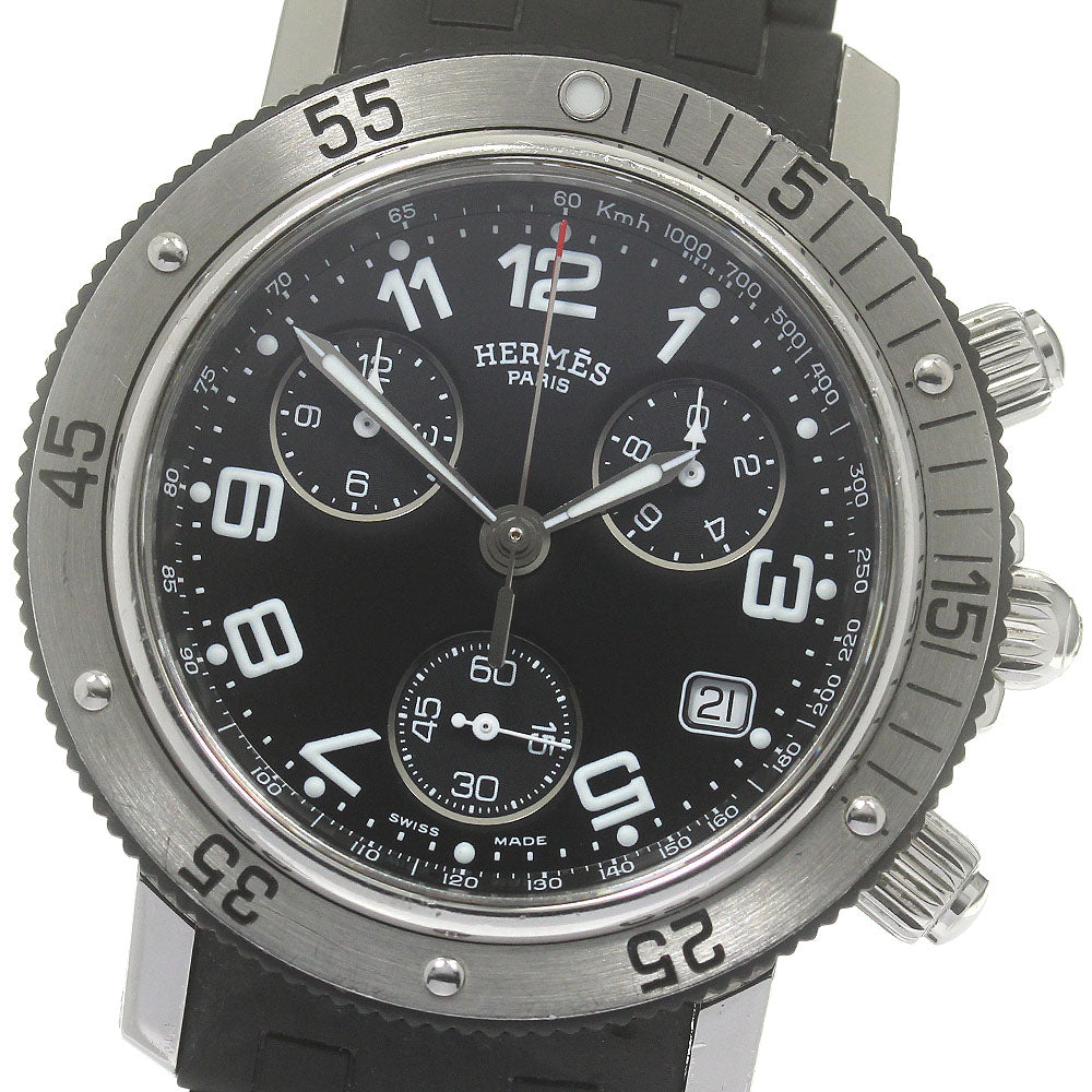 HERMES Clipper diver CL2.915 Chronograph black Dial Quartz Men's Watch_865428