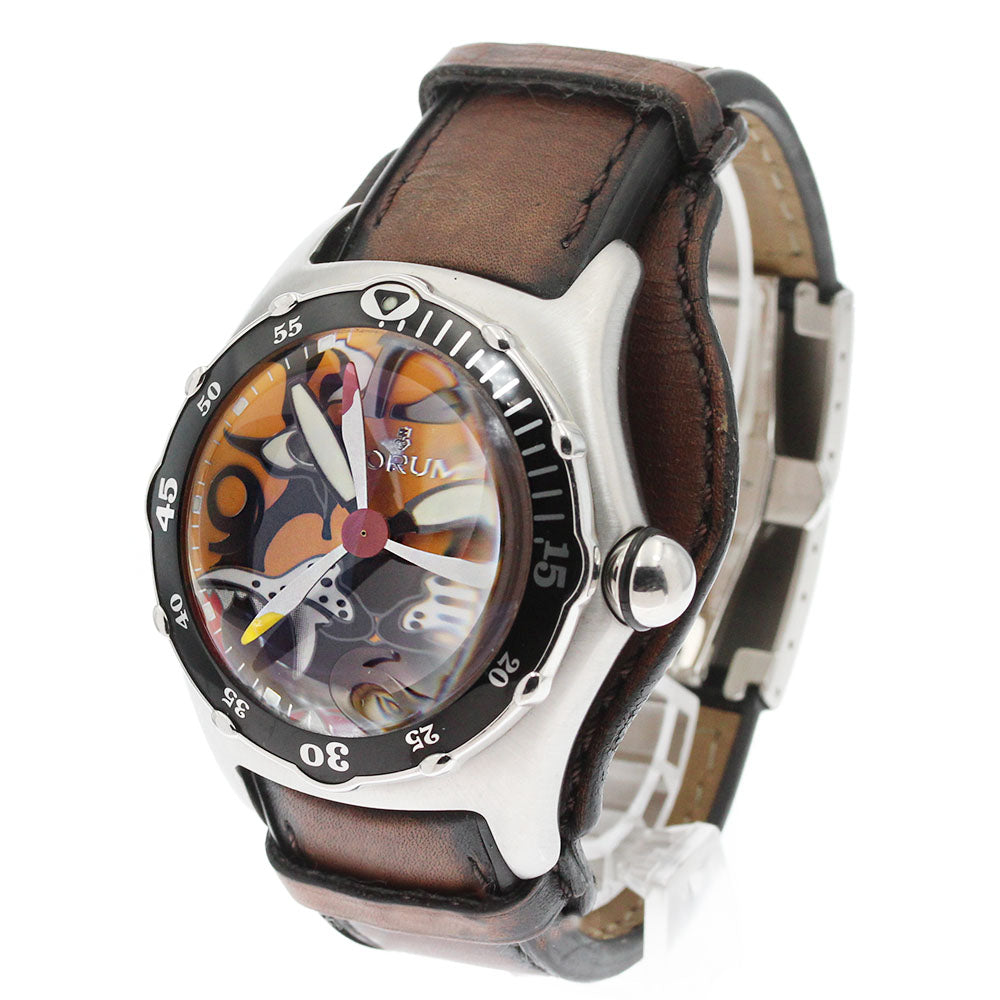 CORUM Bubble Dive Bomber Tiger 82.180.20 Date Orange Dial Automatic Men's_865434