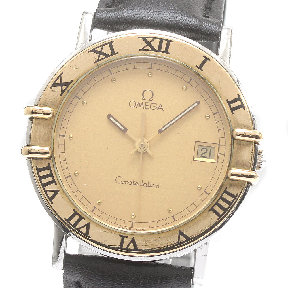 OMEGA Constellation YG bezel gold Dial Quartz Men's Watch_865779