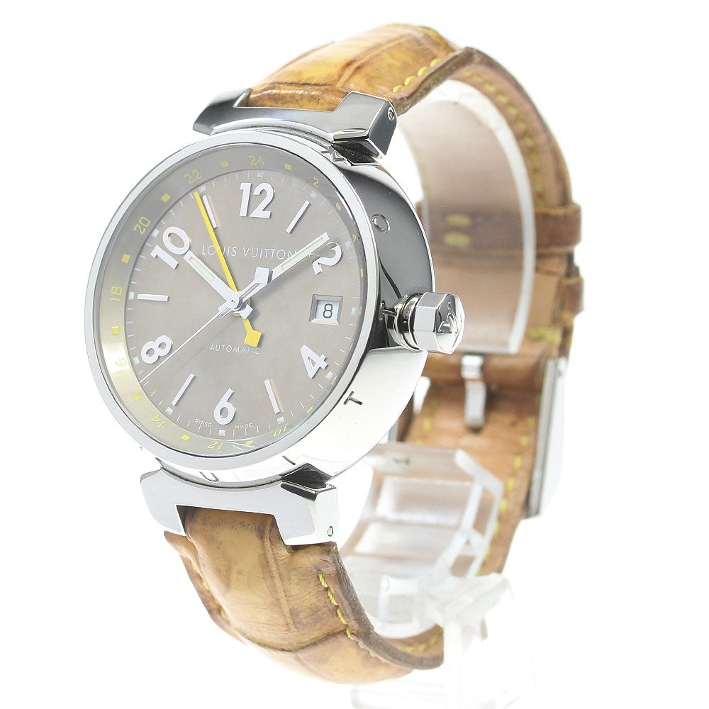 LOUIS VUITTON Tambour Q1132 Date GMT Brown Dial Automatic Men's Watch_865967