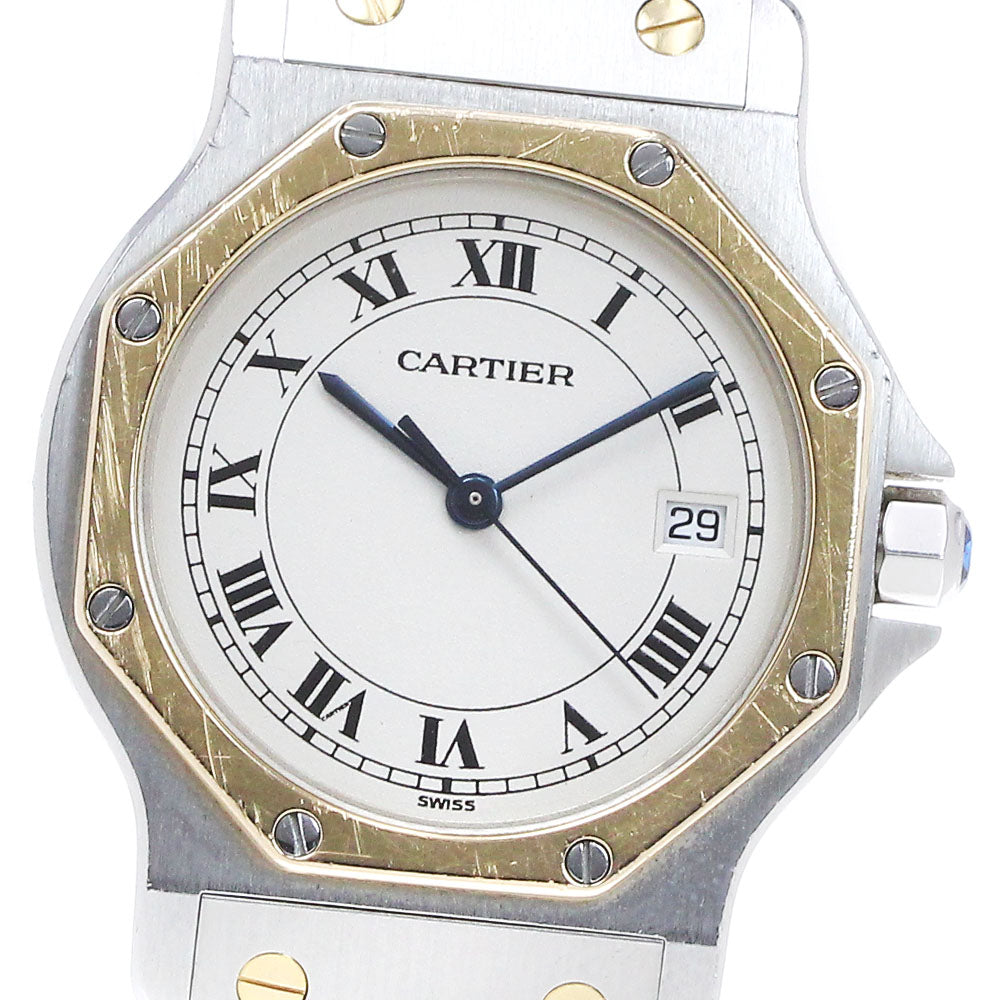 CARTIER Santos Octagon LM W2001583 YG2 tone Quartz Men's Watch_865968