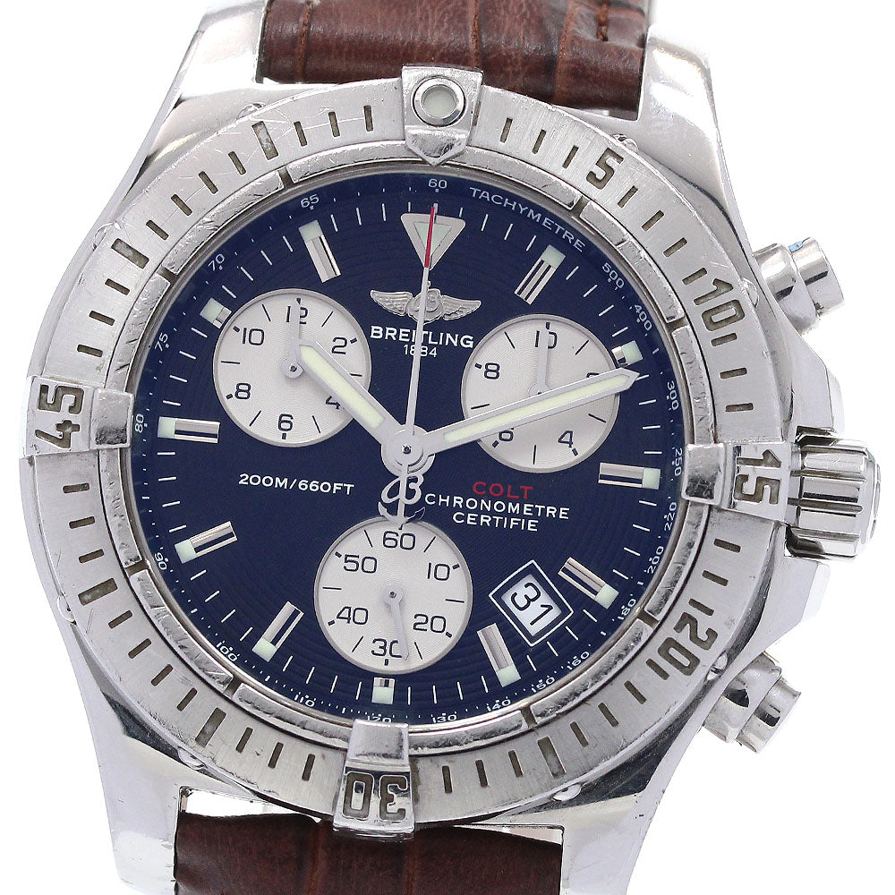 BREITLING Colt A73380 Chronograph Black Dial Quartz Men's Watch_865977